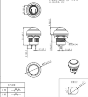 Interrupteur à bouton-poussoir étanche IP67 à verrouillage automatique TOOWEI 12 mm pour petites excavatrices