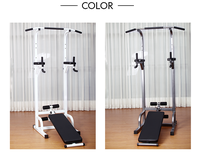 Equipo de Gimnasio en Casa IUNNDS, Torre de Potencia Multifuncional Plegable, Barra de Dominadas Ajustable, Estación de Entrenamiento de Fuerza con Soporte para Flexiones