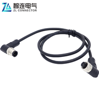 Connecteur ZLconnector étanche femelle M12 3 broches à tête droite double face IP67 en laiton plaqué or moulé pour usage industriel