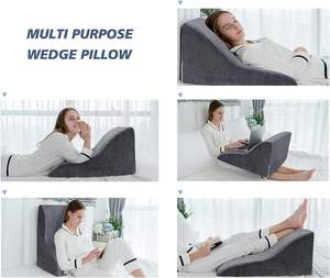 Cojín inclinado de espuma de apoyo para ardor de estómago, almohada de cuña para cama de espuma, almohada para dormir con funda extraíble - Product Image 5