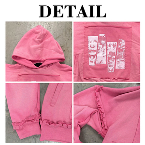 Fabricant de sweats à capuche, design personnalisé, sweat à capuche délavé à l'acide, impression sérigraphique, sweat à capuche oversize court et ample, noir, pour homme - Product Image 6