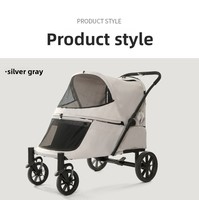 Poussette pour animaux de compagnie de grande taille à forte capacité de charge avec rampe d'accès, chariot à roulettes pour chiens pour plusieurs animaux, promenades en extérieur, courses