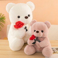 Ours en Peluche Mignon de Saint-Valentin, Animal en Peluche, Ours Rose, Cadeau pour Petite Amie, Décoration de Fête