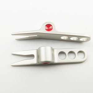 Outil de réparation de divots de golf transfrontalier en stock, fourche de putting en alliage de zinc noir/argent, outil pour terrain de golf - Product Image 4