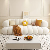 Canapé modulaire en velours crème luxueux, doux comme un nuage, moderne et populaire pour salon, villa, maison, ensemble de meubles rembourrés