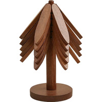 Set de table isolant en bambou à motif d'arbre, style chinois, forme irrégulière, haut de gamme, couleur noyer, pour cuisine