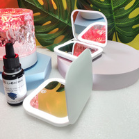 Miroir de maquillage LED portable avec lumière rechargeable, grossissement 2x, ultra-fin, populaire auprès des influenceurs en ligne
