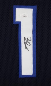 Jersey Auténtico de Anthony Edwards, Estilo Profesional, Color Azul Marino, con Marco, JSA - Product Image 3