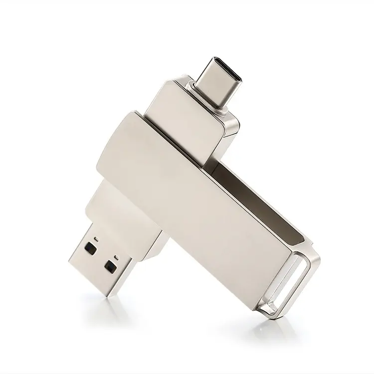 2 in 1 USB C 3.0 cle Metal USB Flash Drive 3 in 1 tipo C Micro 32GB 64GB 128GB OTG USB flash drive device per iphone otg