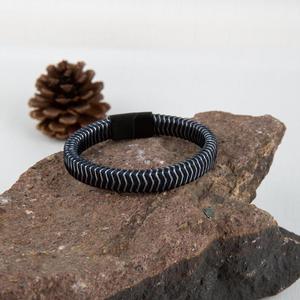 Pulsera <span class=keywords><strong>de</strong></span> Cuero Personalizada con Joyería <span class=keywords><strong>de</strong></span> Moda, Pulsera <span class=keywords><strong>de</strong></span> Cuero Italiana con Acero Inoxidable para Hombre, Regalo - Product Image 2