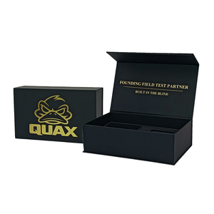 Custom Magnetic <b>Box</b> Luxury Hot Stamp Logo <b>Black</b> High-end Paper Gift <b>Box</b> Packaging - Product Image 1