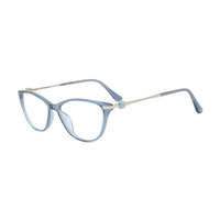 Nouvel arrivage de monture de lunettes décoratives pour femmes Oeil de chat TR90 monture optique haut de gamme lunettes en cristal multicolore monture de lunettes optique