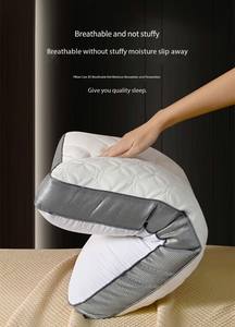 Bantal tempat tidur medis lateks alami, bantal leher serat kedelai 1000g desain ergonomis 3D - Product Image 5