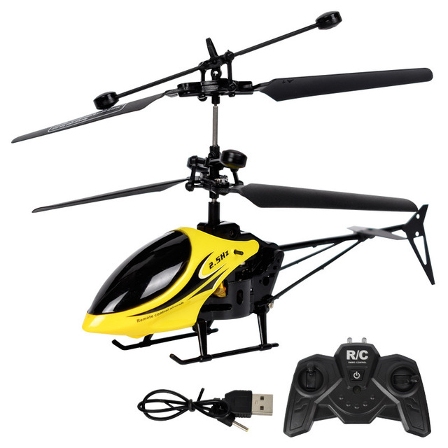 HYUE Remote Control Helicopter Children's Flight Aircraft Toys up and Down 2 Channels Remote Control Helicopter Toys