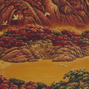 Adornos de Latón de la Fortuna, <span class=keywords><strong>Pintura</strong></span> de Paisaje Chino, Adecuados para Fines Decorativos en Salas de Estar y Comedores de Hoteles - Product Image 4