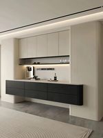 Meuble à chaussures en bois intégré de conception italienne, buffet moderne minimaliste de luxe, modulaire, écologique, pour salle à manger, salon, cuisine