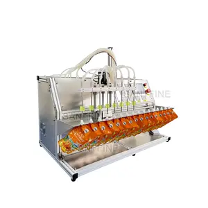 Magnetic Pump Liquid Oil Filling Machine For spout Pouch Bag 8 Nozzles Stand-up Pouch Filler and Capping Machine