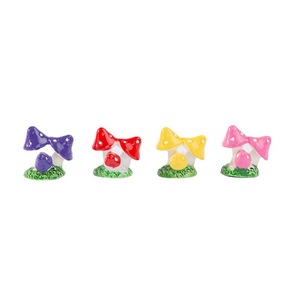 Resin Mushroom Ornaments Four Color Mini Garden Decor <b>Tabletop</b> Indoor Outdoor Decoration - Product Image 1
