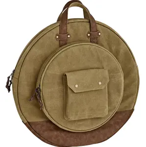 Benutzer definierte haltbare wasserfeste Waxed Canvas Classic 22 "Becken Tasche Rucksack Drum Pad Tasche mit Front tasche