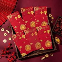 Enveloppe en papier personnalisée pour le Nouvel An, enveloppe cadeau en papier personnalisée pour l'argent, enveloppe rouge pour l'argent 2026 pour le Nouvel An chinois
