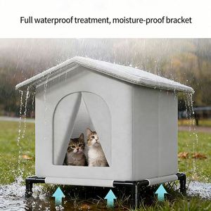 Environmentally Friendly Fully Insulated Waterproof Weatherproof Oxford Cloth Cat House Horizontal <b>Sliding</b> Closure Medium-Sized - Product Image 4