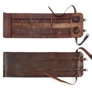 Kit de rouleau à outils en cuir, étui à outils personnalisé, sac de rangement pour outils de voiture, cuir de buffle véritable, durée de vie Adimani - Product Image 2