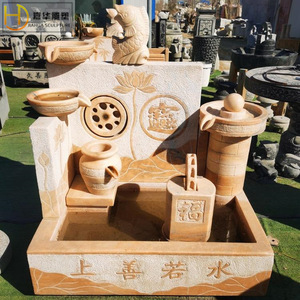 Pot de fleurs sculpté en pierre Jiahua, style chinois classique, ornement d'aquarium autoportant, sculpture d'élément aquatique d'intérieur - Product Image 1