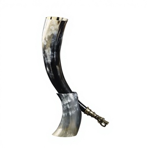 Natural Black Polished Horn <b>Stand</b> Best Quality Handmade Carved Viking <b>Drinking</b> Horn Animal Eco-Friendly Home Decoration India - Product Image 1