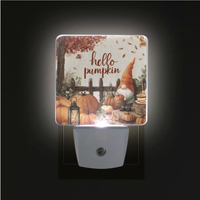 Veilleuse LED carrée à prise US avec image personnalisable, capteur de lumière, interrupteur automatique crépuscule-aube, lampe murale pour chambre et couloir