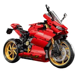 उच्च तकनीक सुपर गति रेसिंग डुकाटी 1299 Panigale एस मोटरसाइकिल 1:5 मोटरबाइक Moc तकनीकी ईंट मॉडल बिल्डिंग ब्लॉक खिलौने t4020