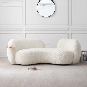 <span class=keywords><strong>Canapé</strong></span> d'angle 2 places Zayshine style rétro français en sherpa crème, forme spéciale, idéal pour appartement ou boutique <span class=keywords><strong>de</strong></span> vêtements, <span class=keywords><strong>canapé</strong></span> design - Product Image 2