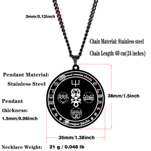 Collier pendentif en acier inoxydable, talisman spécial inspiré du sceau d'Amour spirituel, ange gardien ZEPAR Astaroth - Product Image 5
