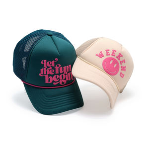 หมวกเบสบอลโพลีเอสเตอร์5แผงปรับแต่งได้หมวก3D พิมพ์พัฟโฟมตาข่ายพร้อมเชือกลวดลายตัวอักษรปักโลโก้ของคุณเอง - Product Image 1