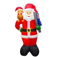 Décoration de Noël gonflable géante avec Père Noël et bonhomme de neige, éclairage LED, pour extérieur, jardin, fête