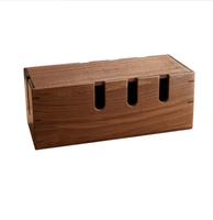 Boîte d'organisation de la gestion des câbles en bois