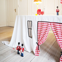 Housse de table en toile naturelle pour l'intérieur et l'extérieur, nappe, tente de jeu pour enfants