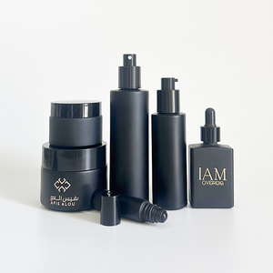 Rỗng <span class=keywords><strong>Fancy</strong></span> Kem chai mỹ phẩm màu đen <span class=keywords><strong>Lotion</strong></span> chai với bơm - Product Image 5