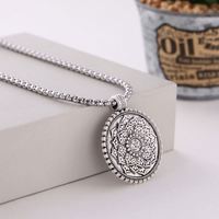 Collier pendentif Myshape en argent vintage, style sportif, religieux, spirituel, chakra, yoga, avec chaîne en acier inoxydable
