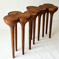 Meubles de salon de style médiéval, design créatif, bois de frêne massif, couleur personnalisable, table console pour salon de villa