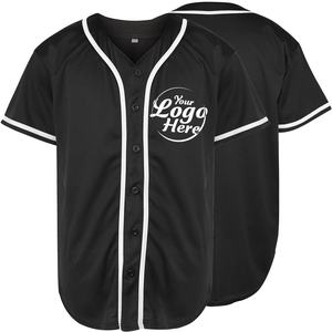 Vente en gros Chemise en jersey de baseball vierge à manches courtes boutonnée style Hip Hop - Product Image 5