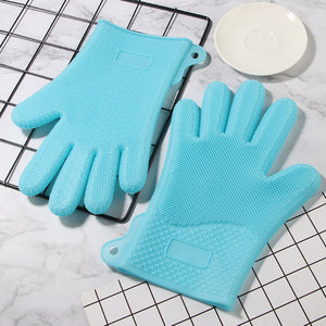 Gants de nettoyage en silicone isolants thermiquement, imperméables, texture diamant, taille adulte, bleu, violet, jaune, rouge - Product Image 2