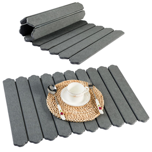 Tapis de séchage pliable en pierre, séchage rapide, en diatomite, pour vaisselle, cuisine, salle à manger, comptoir de cuisson, gris - Product Image 1