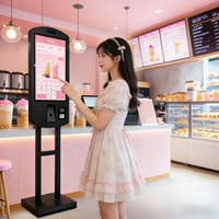 Kiosque interactif en libre-service personnalisé KFC McDonald's avec lecteur de codes-barres, reconnaissance faciale, multi-OS, dépôt d'espèces, guichet automatique à bas prix