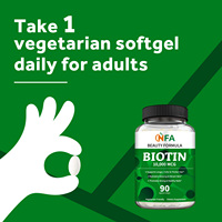 Gélules de biotine en gros avec extrait d'huile de coco pour aider les adultes à maintenir une peau éclatante et en pleine croissance, compatibles végétariens