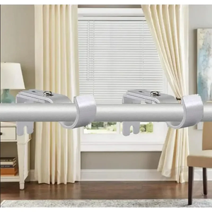 Adjustable <b>Single</b>-Side Powder Coated <b>Curtain</b> Rod Brackets and Holders for Walls Drapery Hardware Window Support - Product Image 4