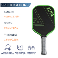Raquette de pickleball Guanlin-25 FC KT700 en fibre de carbone synthétique, 16 mm, sans bordure, pour entraînement, haute qualité, divertissement en plein air, personnalisable