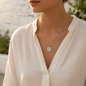 Collier pendentif œil maléfique tendance, accessoire élégant - Product Image 3