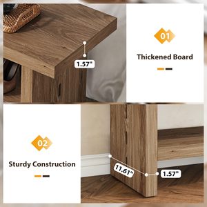SENYU Wood <b>Shoe</b> <b>Rack</b> <b>Bench</b> With Storage Shelf Modern Scandinavian Design Home Furniture For Entryway Or Bedroom Use - Product Image 6