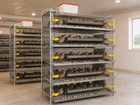 Nouvelle cage à cailles en fil d'acier galvanisé à 5 niveaux pour la production d'œufs avec système d'alimentation, facile à utiliser, garantie 1 an