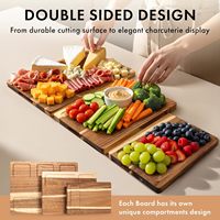 Planche à découper en bois d'acacia massif avec support, planche à découper en bois pour charcuterie, fromage, steak, pizza, vente en gros pour la cuisine